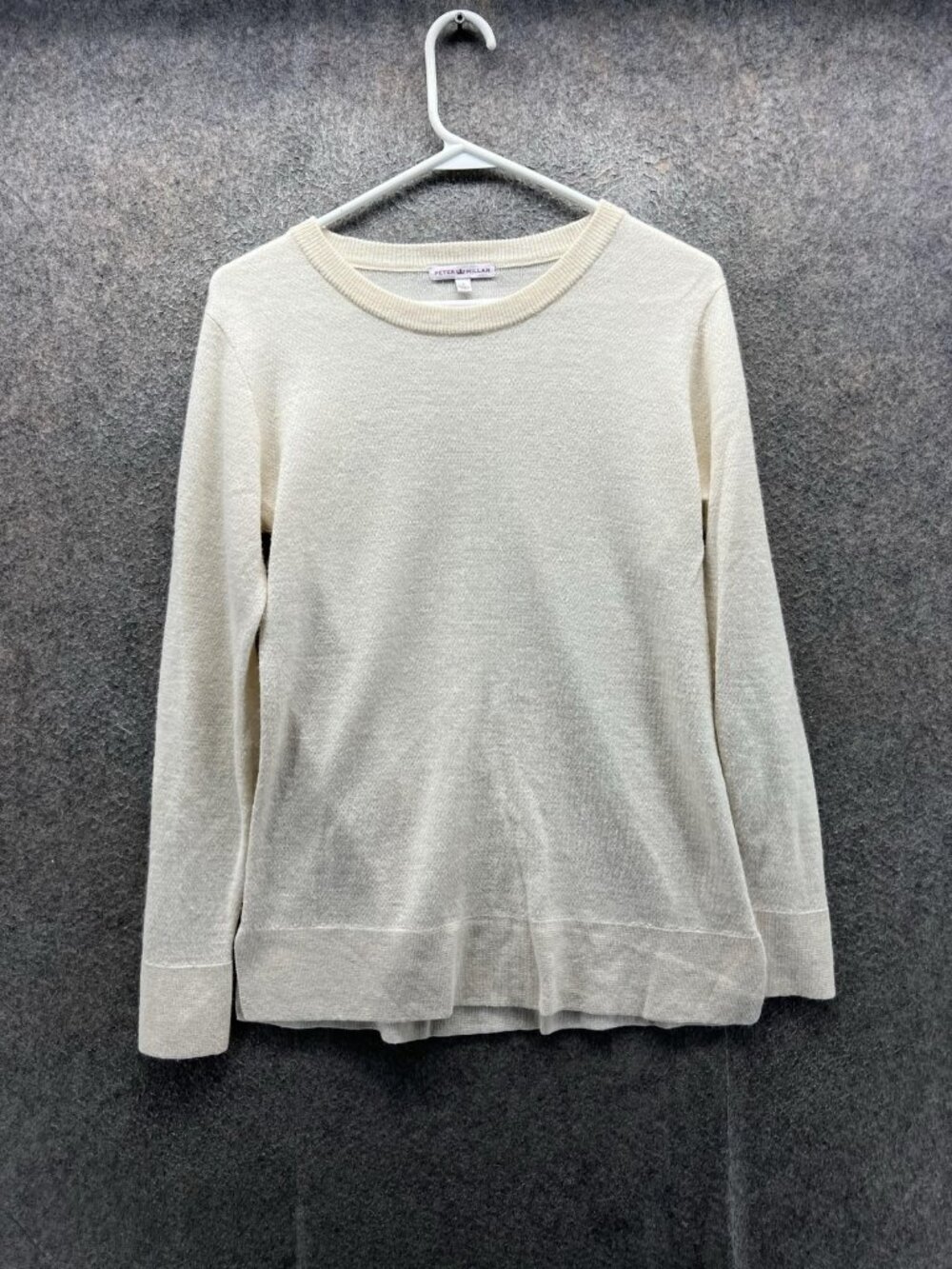 Peter Millar Sweater Womens Small Bone White Crew Neck Cream Knit Pullover